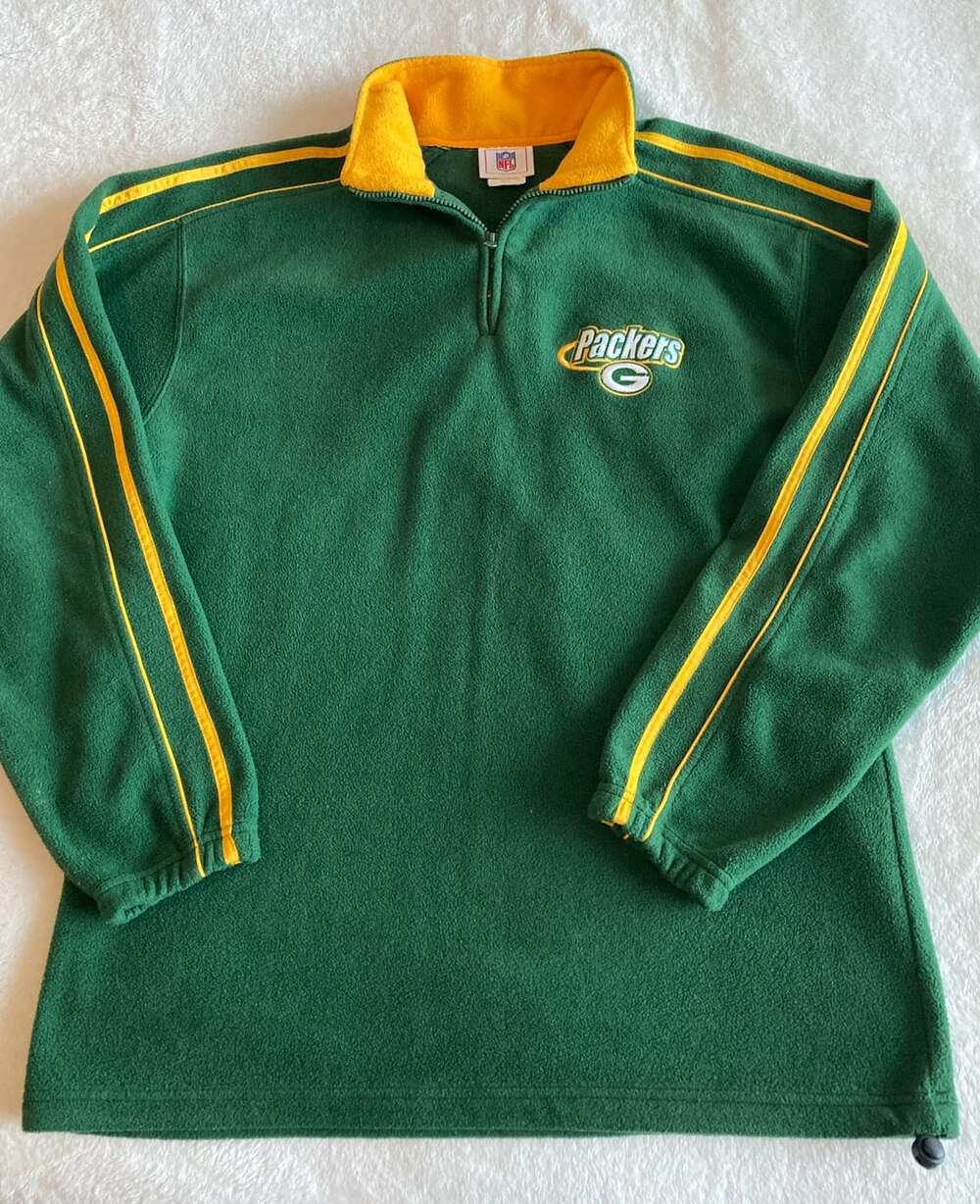 NFL Green Bay Packers 1/4 Zip Fleece Pullover Size L Green